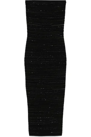 Balmain Kjole, Dame, Sort, S, Stropløs Kjole Paller