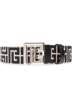 Balmain Tilbehør, Herre, Sort, 85 CM, Bomuld, Bælte med monogram