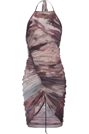 Balmain Kjole, Dame, Flerfarvet, M, Tyl, Pastel-print Tulle Kjole