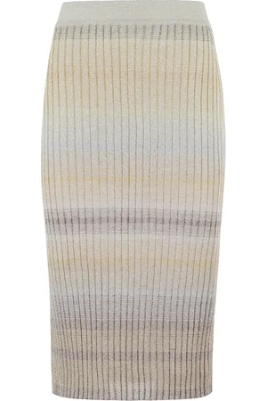 Missoni Nederdel, Dame, Brun, S, Uld, Stilfuld A-line Nederdel