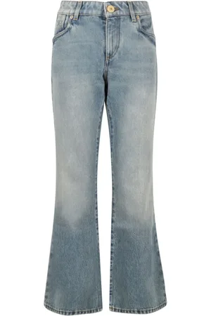 Balmain Jeans, Dame, Blå, S, Tyl, Lys Blå Bootcut Western Style Jeans