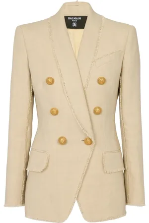 Balmain Jakke, Dame, , S, Linned, Casual Linned Blazer med Shawl Krave