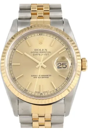 Rolex Pre-owned, Herre, Gul, ONE SIZE, Uld, Pre-owned Rustfrit stal watches