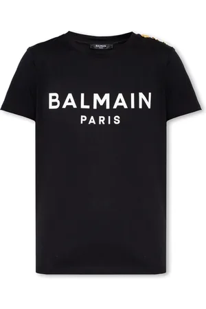 Balmain Top, Dame, Sort, S, Bomuld, T-shirt med logo