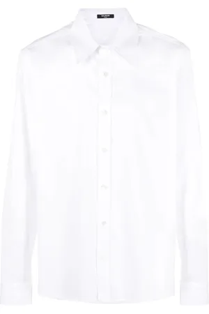 Balmain Skjorte, Herre, Hvid, 2XL, Bomuld, Long Sleeve Tops