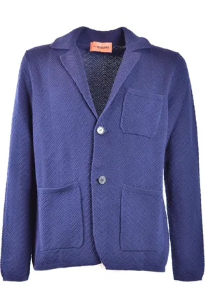 Missoni Jakke, Herre, Blå, M, Uld, Stilfulde Blazere til et elegant look