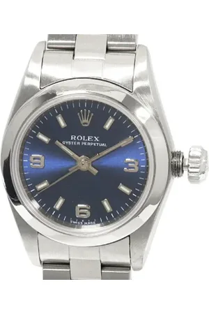 Rolex Pre-owned, Dame, Blå, ONE SIZE, Tyl, Pre-owned Metal watches