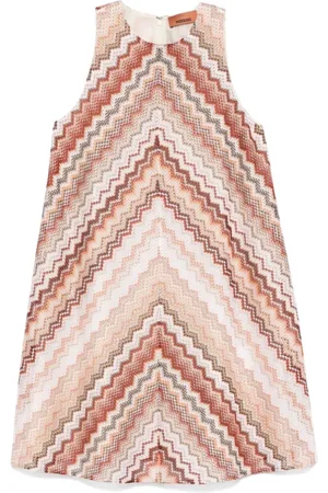 Missoni Kjole, Dame, Flerfarvet, S, Uld, Brun Rund Hals Kjole