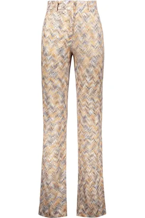 Missoni Bukser, Dame, Flerfarvet, XS, Bomuld, Chevron Strikket Palazzo Bukser
