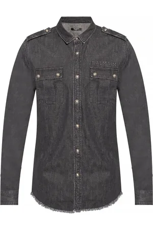 Balmain Skjorte, Herre, Sort, L, Bomuld, Bluser