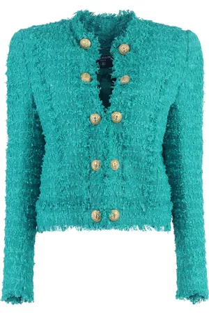 Balmain Jakke, Dame, Grøn, S, Uld, Stilfuld Jakke til enhver lejlighed