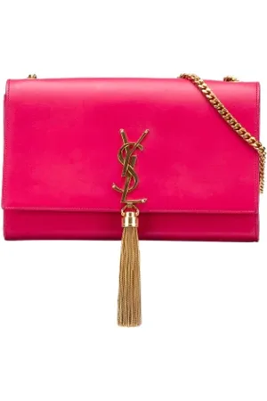 Saint Laurent Pre-owned, Dame, Lyserød, ONE SIZE, Uld, Pre-owned Laeder crossbody-tasker