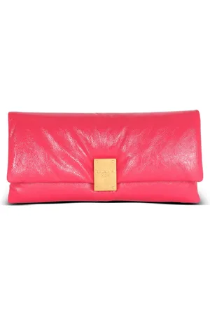 Balmain Taske, Dame, Lyserød, ONE SIZE, Læder, 1945 Blød patentlæder clutch