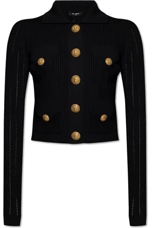 Balmain Strik, Dame, Sort, M, Kort cardigan
