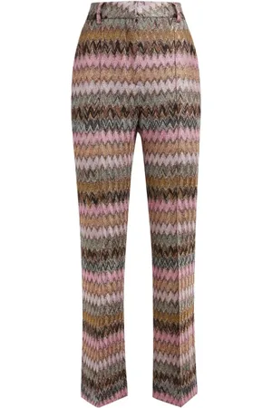 Missoni Bukser, Dame, Flerfarvet, S, Polyester, Zig Zag Cropped Bukser med Lamé