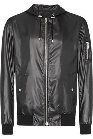 Balmain Jakke, Herre, Sort, S, Læder, Lynlås Faux Læder Jakke