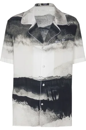 Balmain Skjorte, Herre, Hvid, S, Pyjama skjorte med Måne print