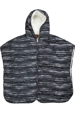 Missoni Jakke, Dame, Grå, ONE SIZE, Uld, Flammemønster Hætte Cape