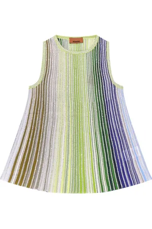 Missoni Top, Dame, Flerfarvet, S, Pailetter, Stribet Paillet Ærmeløs Flæse Top