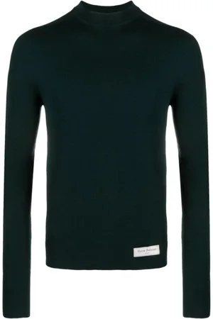Balmain Strik, Herre, Grøn, XL, Uld, Grøn Uld Casual Sweatshirt