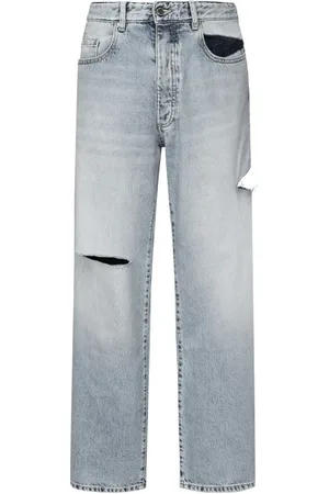 Icon Denim Jeans, Herre, Blå, W31, Denim, Blå Denim Jeans med Cut-out Detaljer