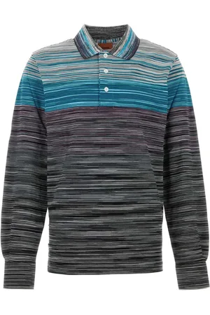 Missoni Top, Herre, Flerfarvet, M, Broderet Piquet Polo Shirt