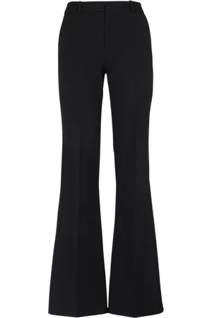 Balmain Bukser, Dame, Sort, XS, Uld, Flarede bukser med læg