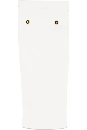 Balmain Nederdel, Dame, Hvid, S, Uld, Hvid Stilfuld Nederdel