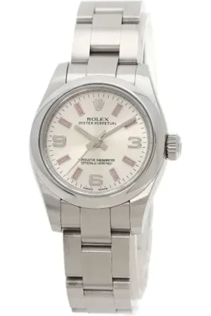 Rolex Pre-owned, Dame, Grå, ONE SIZE, Tyl, Pre-owned Rustfrit stal watches