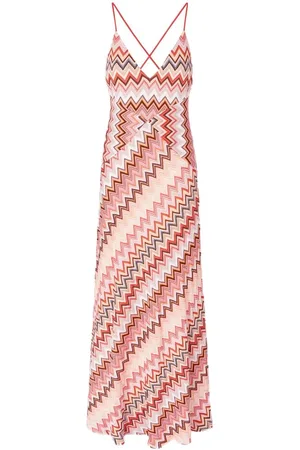 Missoni Kjole, Dame, Lyserød, S, Patchwork V-Neck Kjole