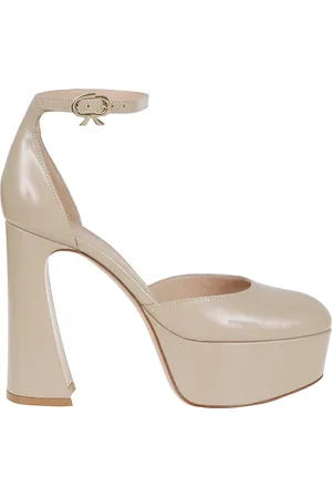 Gianvito Rossi Sko, Dame, , 37 EU, Læder, Nude Læder Pumps Elegant Stil