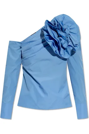 Balmain Bluser & Skjorter, Dame, Blå, 2XS, Bomuld, Applikeret top