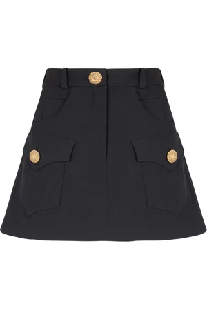 Balmain Nederdel, Dame, Sort, XS, Uld, Vestlig A-line nederdel