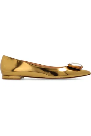 Gianvito Rossi Sko, Dame, Gul, 37 1/2 EU, Læder, Ballet Flats Jaipur