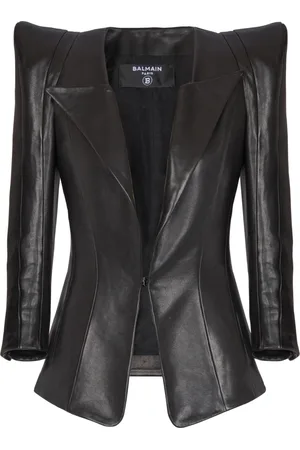 Balmain Jakke, Dame, Sort, XS, Uld, Tilpasset lammeskind jakke
