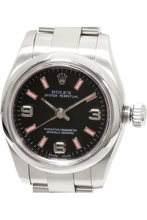 Rolex Pre-owned, Dame, Sort, ONE SIZE, Tyl, Pre-owned Metal watches