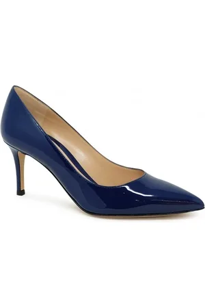 Gianvito Rossi Sko, Dame, Blå, 37 EU, Læder, Marineblå Patent Pumps Ss24