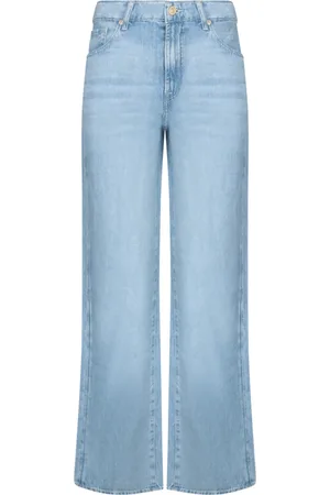 7 for all Mankind Jeans, Dame, Blå, W26, Denim, Retro Flare Denim Jeans