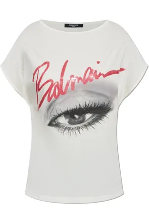 Balmain Top, Dame, Hvid, XS, Trykt T-shirt