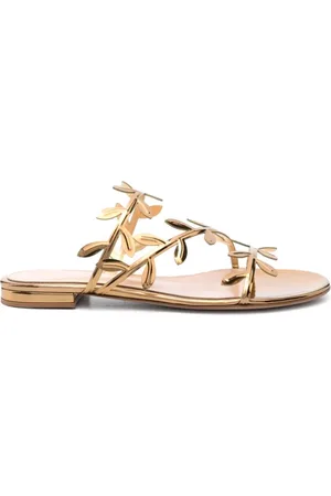 Gianvito Rossi Sko, Dame, Gul, 38 EU, Metallic Sandaler til Kvinder