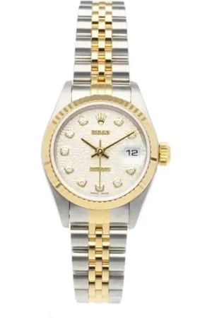 Rolex Pre-owned, Dame, Gul, ONE SIZE, Uld, Pre-owned Rustfrit stal watches