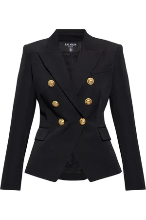 Balmain Jakke, Dame, Sort, M, Uld, Uld blazer