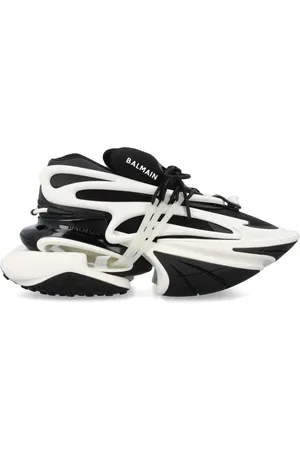 Balmain Sko, Herre, Hvid, 42 EU, Sort Hvid Sneakers Enhjørning Stil