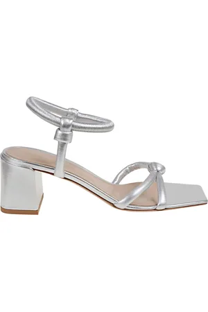 Gianvito Rossi Sko, Dame, Grå, 40 EU, Læder, Silke Nappa Sandaler i Sølv