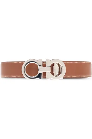 Salvatore Ferragamo Tilbehør, Herre, Brun, 115 CM, Læder, To-sidet bælte