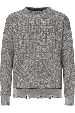 John Richmond Strik, Herre, Grå, L, Alborn Sweater