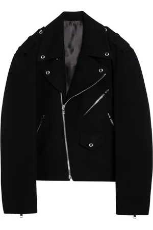 Balmain Jakke, Herre, Sort, L, Læder, Biker Læderjakke