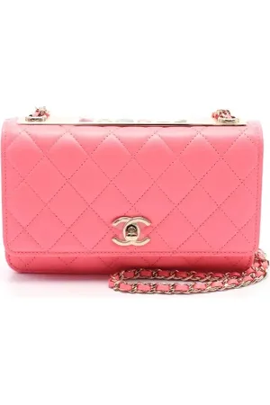 CHANEL Pre-owned, Dame, Lyserød, ONE SIZE, Uld, Pre-owned Laeder crossbody-tasker