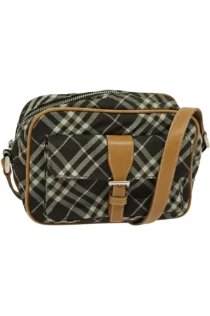 Burberry Pre-owned, Dame, Grå, ONE SIZE, Uld, Pre-owned nylon skuldertasker