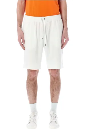 Ralph Lauren Shorts, Herre, Hvid, XL, Bomuld, Terry Bermuda Shorts med broderi